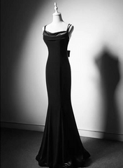 Lovely Low Back Velvet Mermaid Long Prom Dress, Velvet Wedding Party Dress