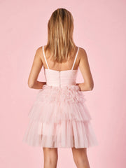 Layla | A-Line Deep V Neck Tiered Short Homecoming Dress