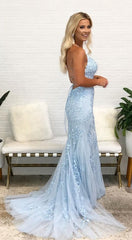Tulle/Lace Prom Dress Long with Appliques and Beading,Prom Dresses,Pageant Dress