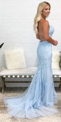 Tulle/Lace Prom Dress Long with Appliques and Beading,Prom Dresses,Pageant Dress