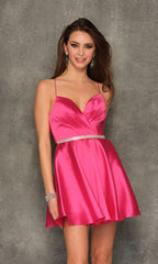 Dave & Johnny Backless Short Pink Homecoming Dress