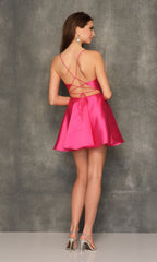 Dave & Johnny Backless Short Pink Homecoming Dress
