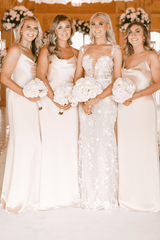 Champagne Cowl Neck Spaghetti Strap Long Dress