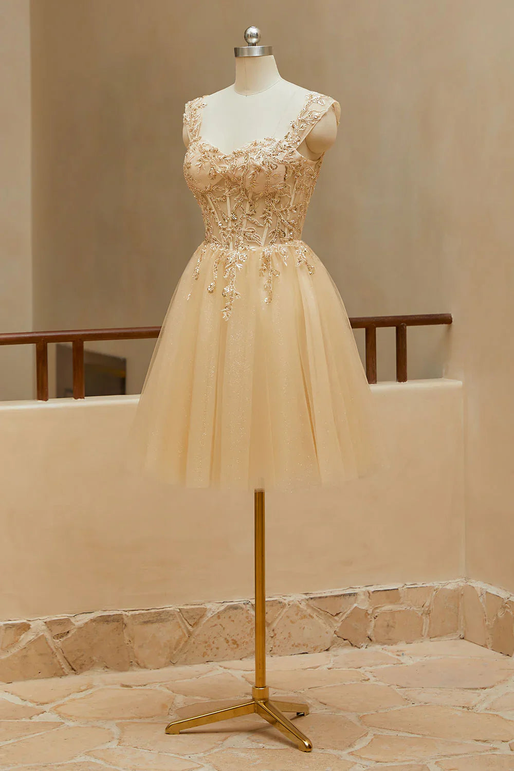Sheep Sweetheart Shoulder Strap Sheep Sticker Beaded Homecoming Dress