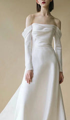 Off-the-Shoulder Strapless Bow Shouler Wedding Dress
