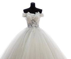 Lovely Tulle Ball Gown Sweetheart Lace Applique Formal Dress, Quinceanera Dresses