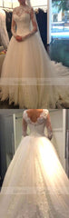 Long Sleeve Wedding Dress, Luxurious Wedding Dress for Brides