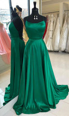 Sexy Backless Prom Dress Green Color ,Pageant Dress, Graduation School Party Gown