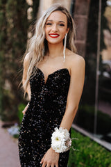 Trumpet Fuchsia Sequins Long Formal Dress