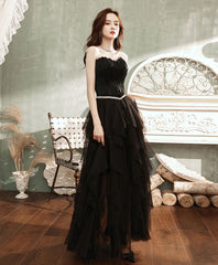 black tulle long prom dress black tulle evening dress