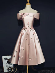 Charming Beautiful Satin with Flowers Elegant Party Dress, Formal Dress, Long Party Dress