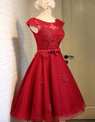 Dark Red New Homecoming Dress , Charming Short Formal Dress