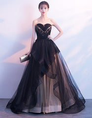 Black and Champagne Tulle Sweet 16 Dress, Beautiful Prom Dress