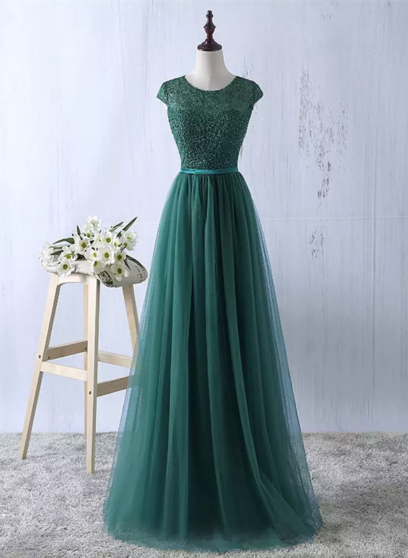 Lace and Tulle Beautiful Bridesmaid Dress, Elegant Formal Dress