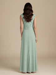 A-Line Sweetheart Neck Pleated Lace Ruffles Dress Mint Green