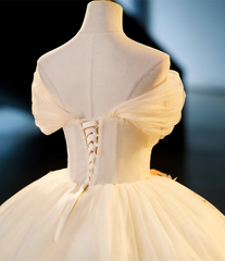 Ivory Ball Gown with Flowers Sweetheart Formal Dress, Lovely Sweet 16 Dresses Party Dress