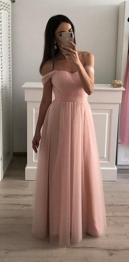 Simple Prom Dress Off The Shoulder Straps, Formal Dress, Evening Dress, Dance Dresses, Graduation Party Dress