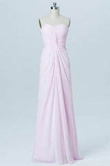 Light Pink Sweetheart Twist-Front Bridesmaid Dress