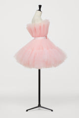 Hot Pink A-line Short Puffy Tulle Party Dress Cocktail Dresses