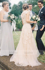 Unique Brides Dress,Lace Wedding Dresses,Vintage V neck Wedding Gowns