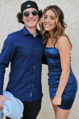 Green Spaghetti Straps Ruched Mini Homecoming Dress