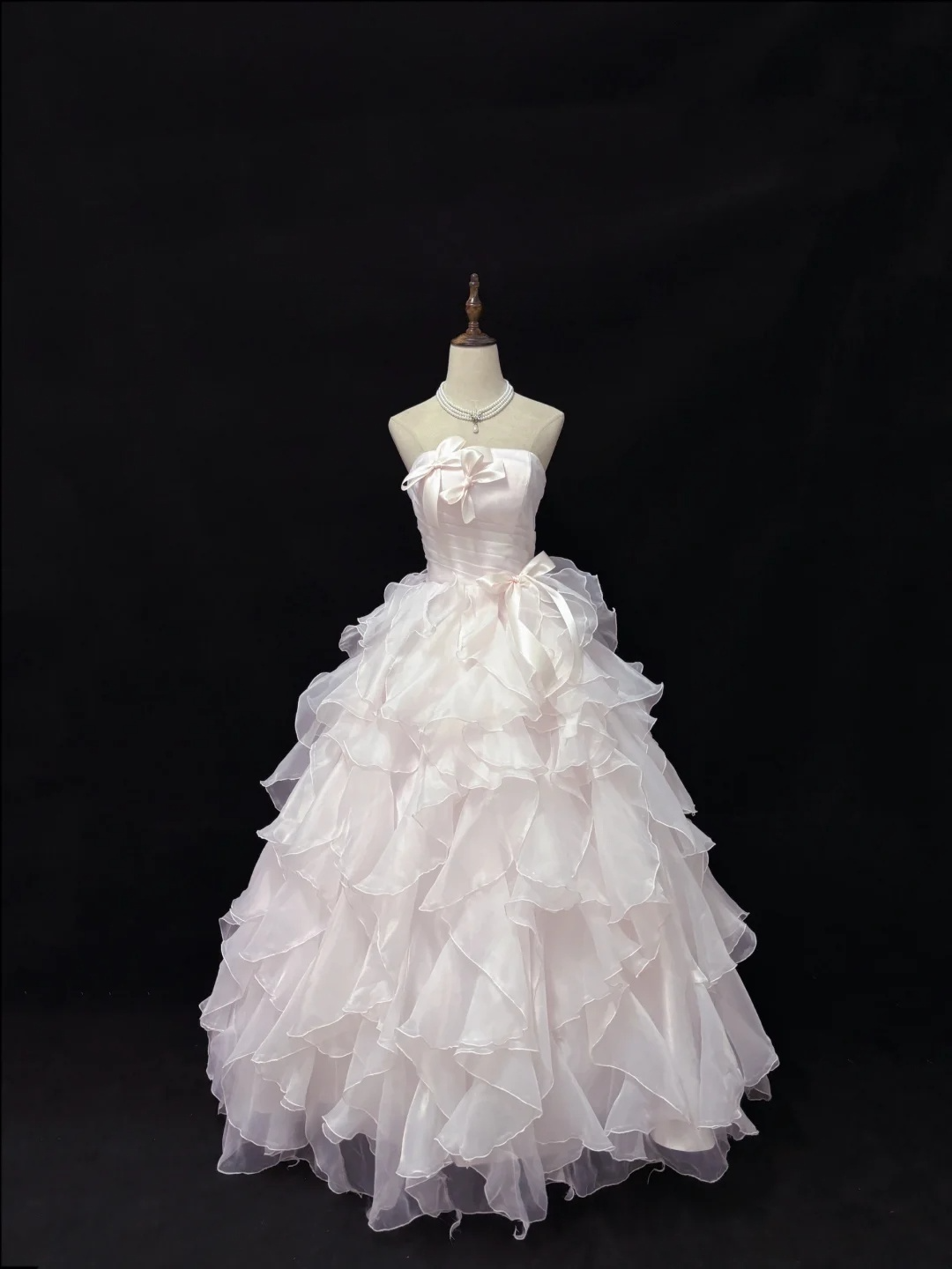 Light Pink Strapless A-Line Ruffles Evening Gowns Sweet 16 Birthday Ball Gowns, HZ0319