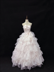 Light Pink Strapless A-Line Ruffles Evening Gowns Sweet 16 Birthday Ball Gowns, HZ0319