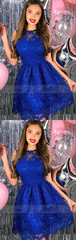 lace short homecoming dresses for junior,simple a line tiered short prom dress for teens