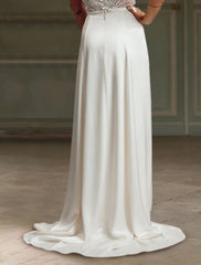Sheath/Column Halter Floor-Length Lace Wedding Dress Sexy