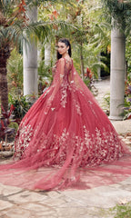 Juliet 1442 Quinceañera Dress with Sheer Cape