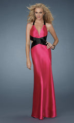 La Femme Open-Back Black-Strap Prom Dress 14660
