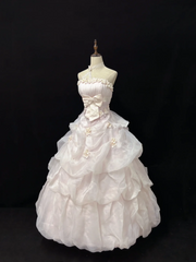 Light Pink Strapless A-Line Vintage Party Dresses Birthday Outfits Ball Gowns, HZ0319