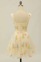 Floral Embroidery Sweetheart A-Line Short Party Dress