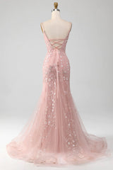 Sparkly Light Blue Beaded Mermaid Long Prom Dress