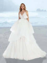 Wholesale A-Line/Princess V-Neck Floor-Length Wedding Dress