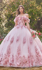 Ladivine 15701 Glitter Quince Dress with Back Bow