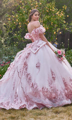 Ladivine 15701 Glitter Quince Dress with Back Bow