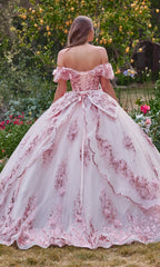 Ladivine 15701 Glitter Quince Dress with Back Bow