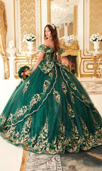 Ladivine 15701 Glitter Quince Dress with Back Bow