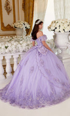 Ladivine 15701 Glitter Quince Dress with Back Bow