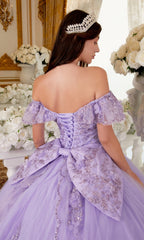 Ladivine 15701 Glitter Quince Dress with Back Bow
