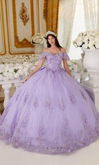 Ladivine 15701 Glitter Quince Dress with Back Bow