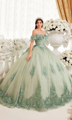 Ladivine 15701 Glitter Quince Dress with Back Bow