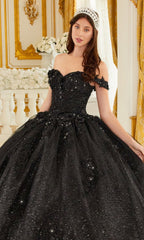 Ladivine 15702 Quinceañera Dress with 3-D Flowers