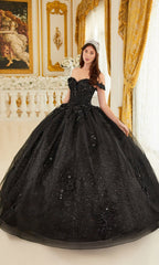 Ladivine 15702 Quinceañera Dress with 3-D Flowers