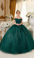 Ladivine 15702 Quinceañera Dress with 3-D Flowers