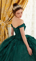 Ladivine 15702 Quinceañera Dress with 3-D Flowers