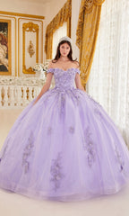 Ladivine 15702 Quinceañera Dress with 3-D Flowers
