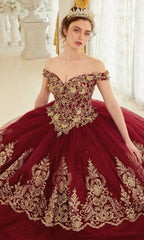 Ladivine 15705 Quince Dress with Gold Embroidery