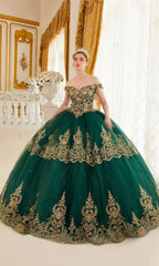 Ladivine 15705 Quince Dress with Gold Embroidery